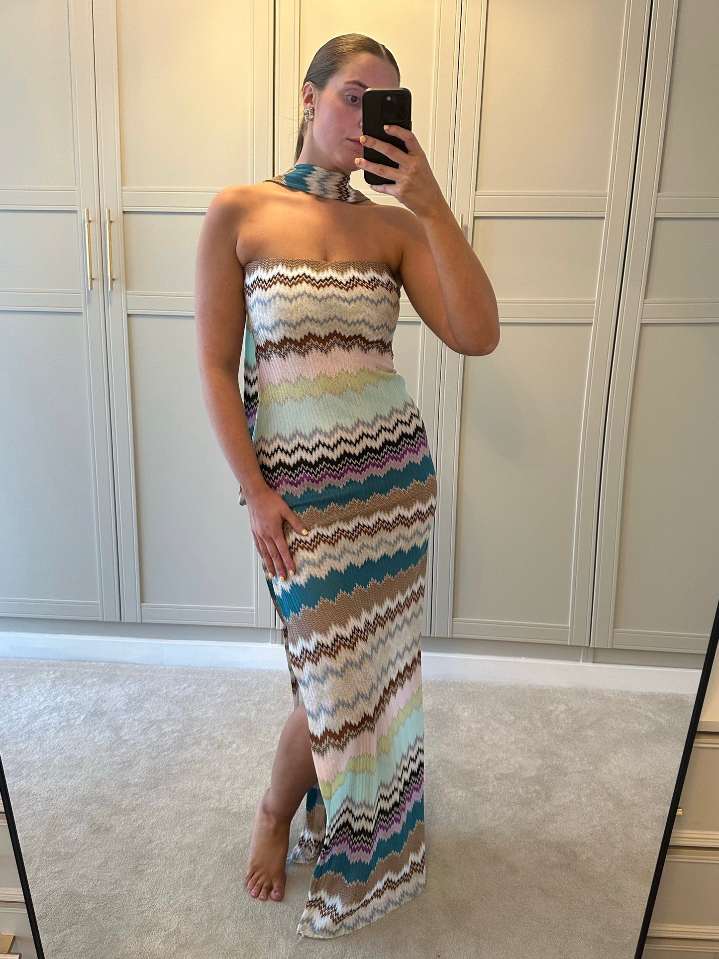 Bandeau Maxi Dress ~ Purple Champagne Knit
