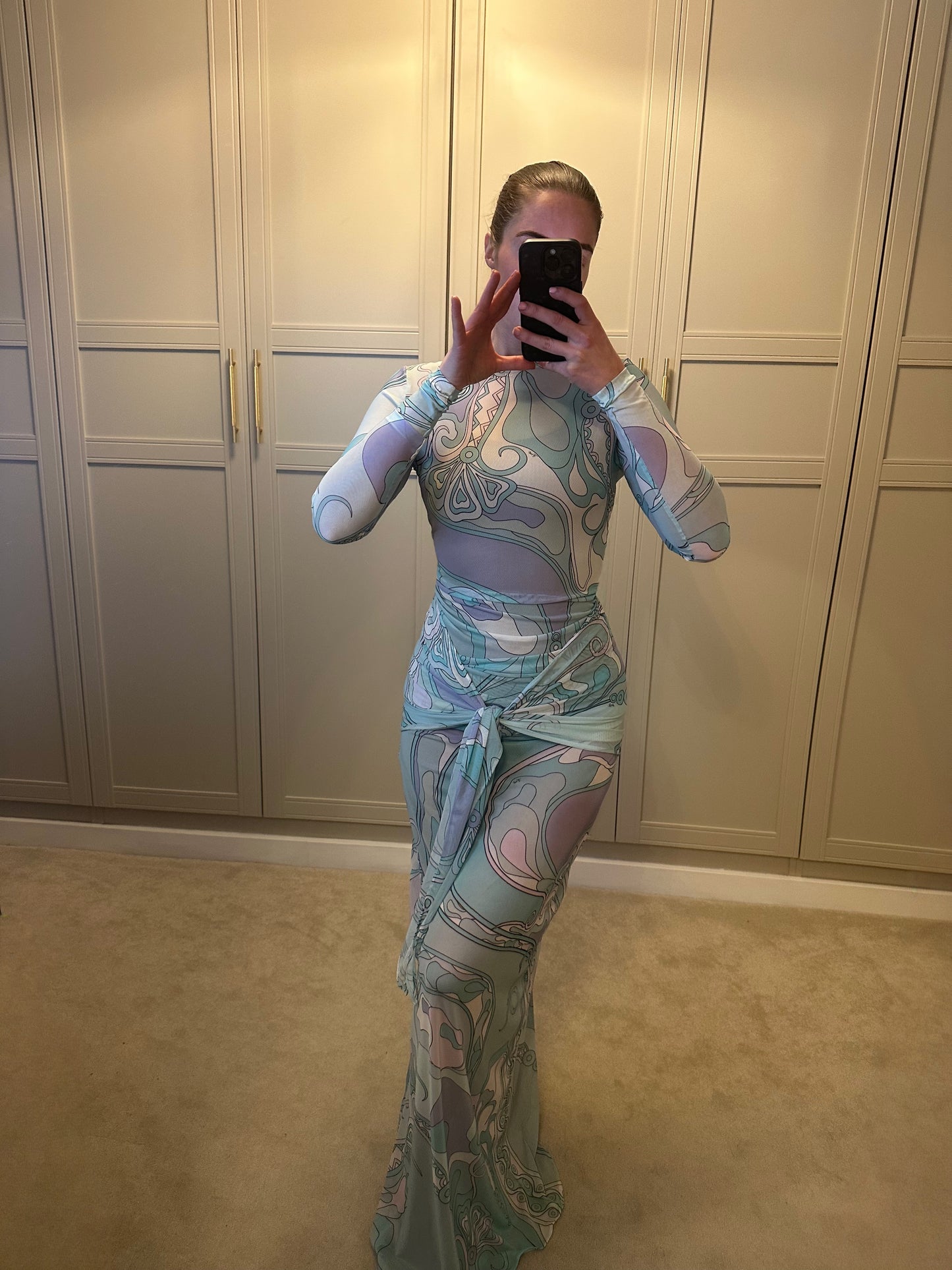 Sienna Maxi Dress ~ Pastel swirl