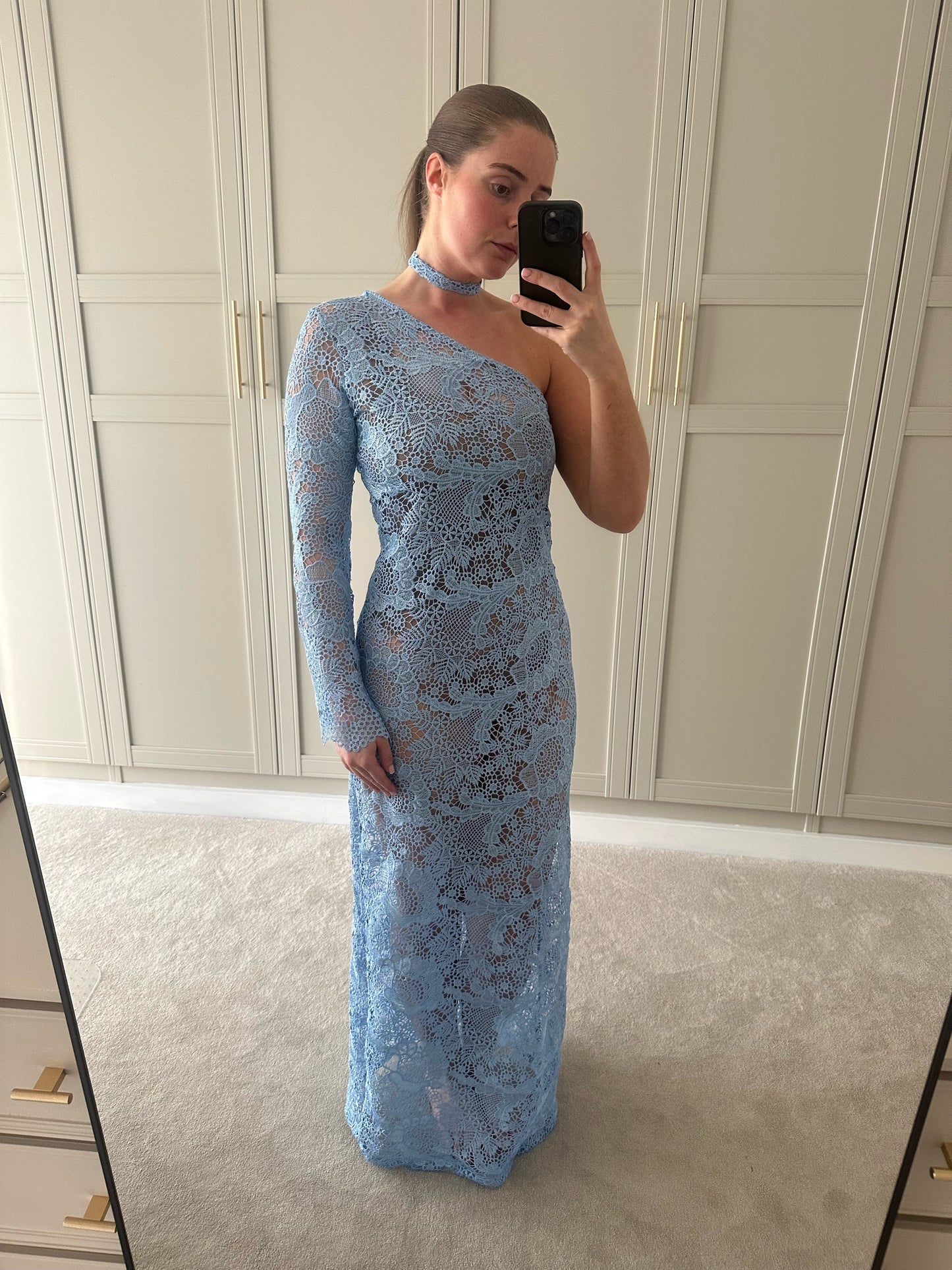 Evelina Maxi Dress ~ Sky Blue Lace