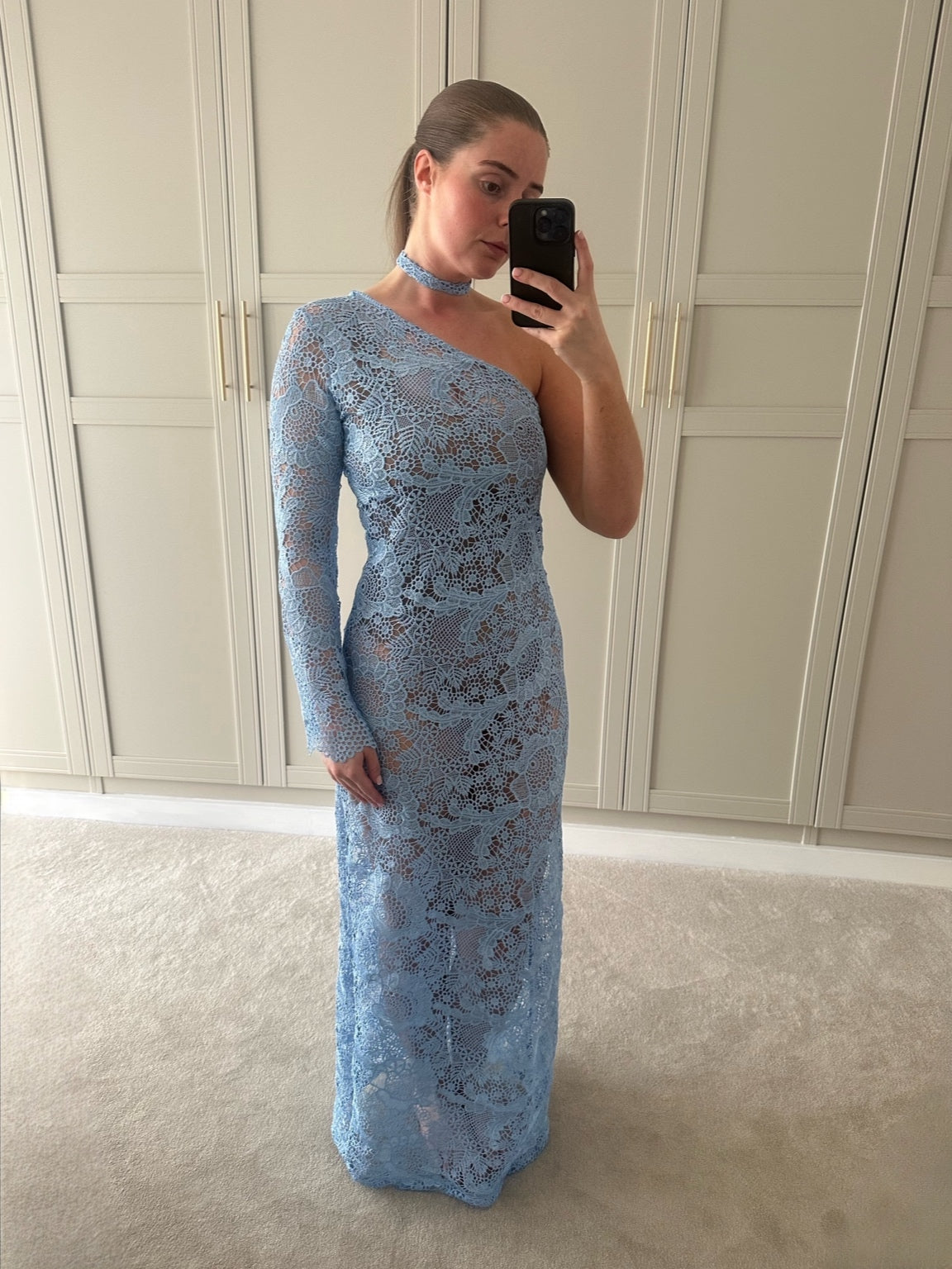 Evelina Maxi Dress ~ Sky Blue Lace