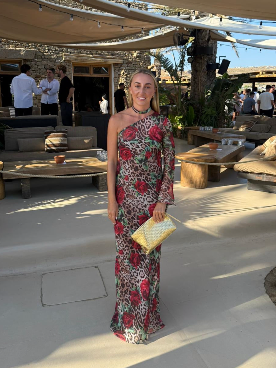 Evelina Maxi Dress ~ leopard Rose