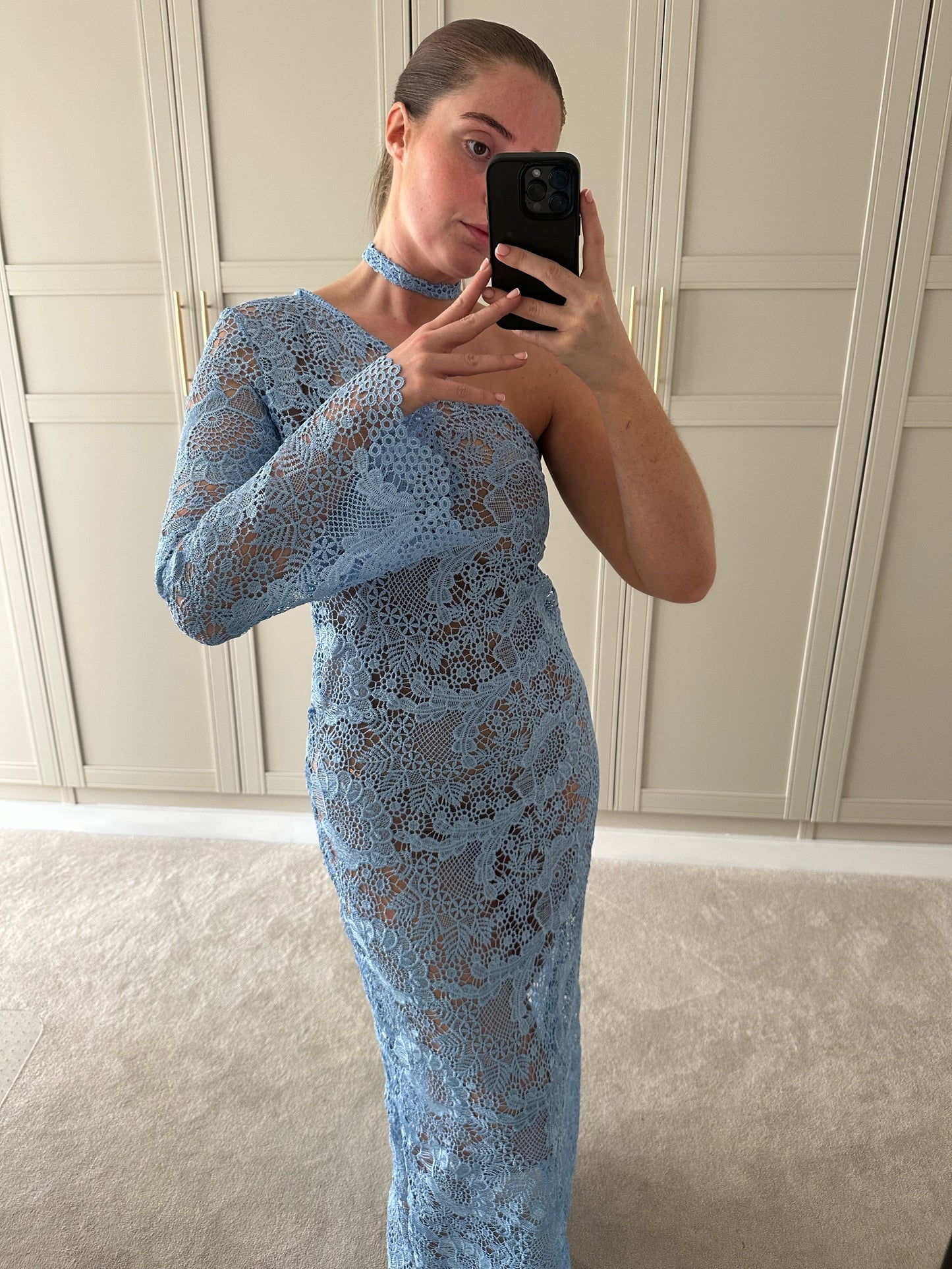 Evelina Maxi Dress ~ Sky Blue Lace