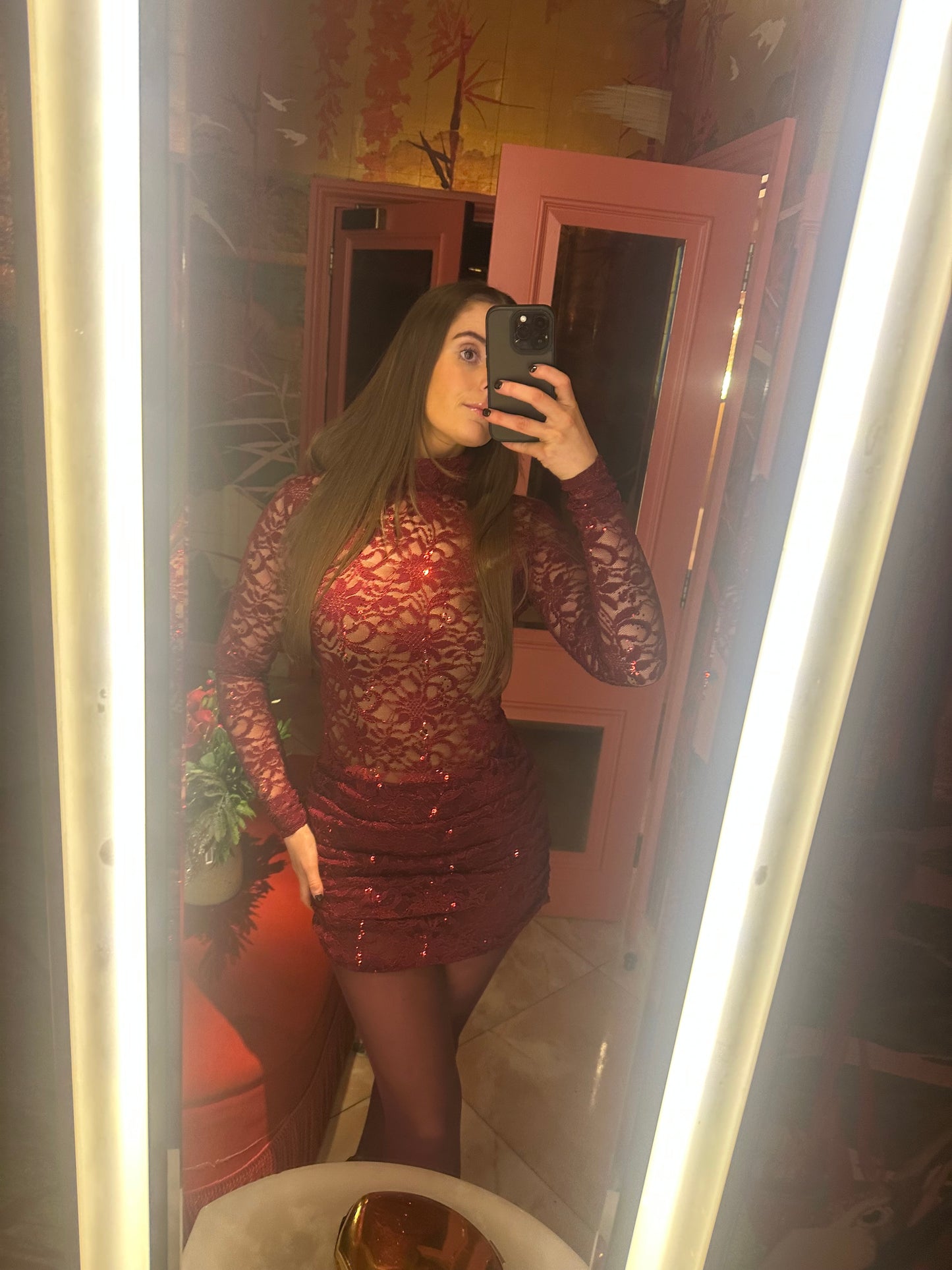 Sienna Dress ~ burgundy sequin lace