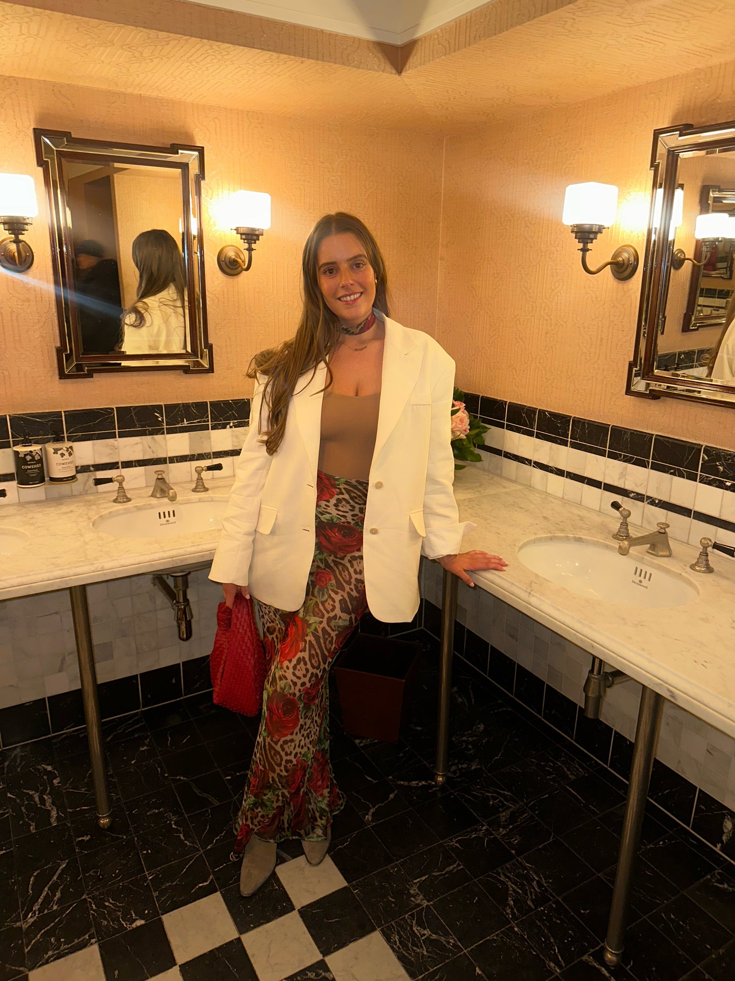 Leopard Rose Maxi Skirt