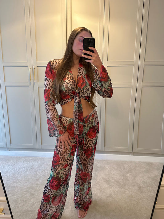 Trousers ~ Leopard Rose