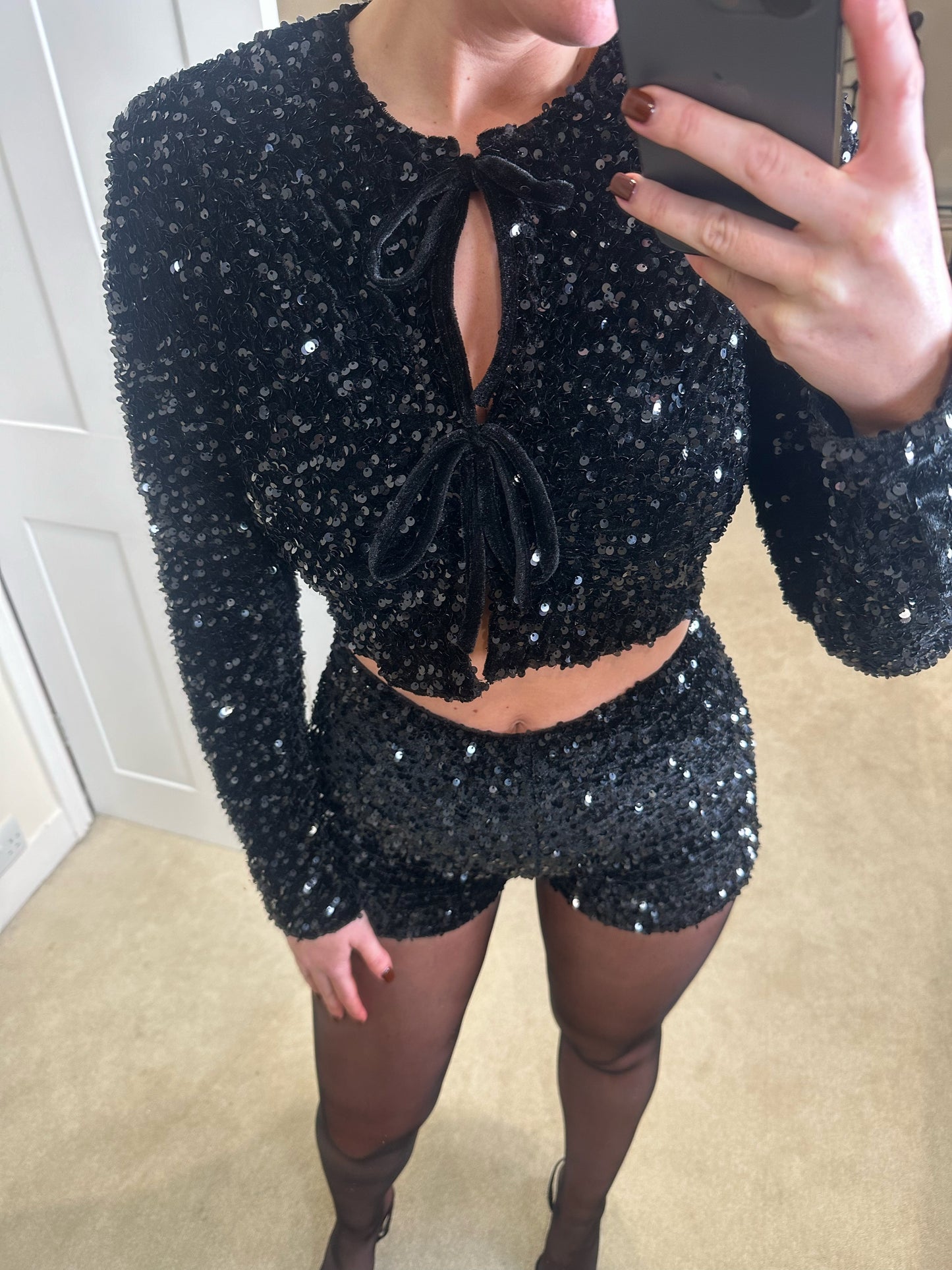 Sequin Shorts ~ Black