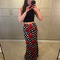 Polka Dot Rose Maxi Skirt
