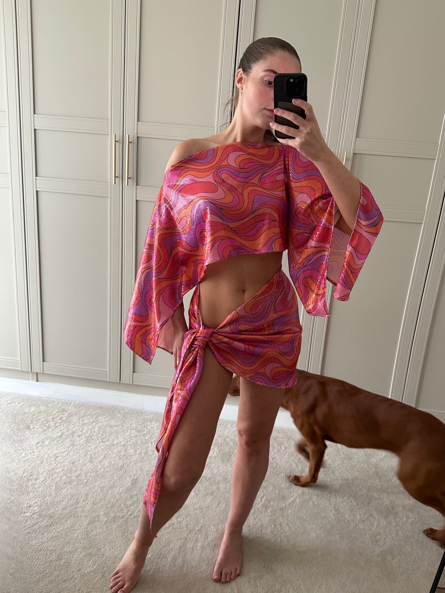 Short Sarong ~ Sequin Swirl