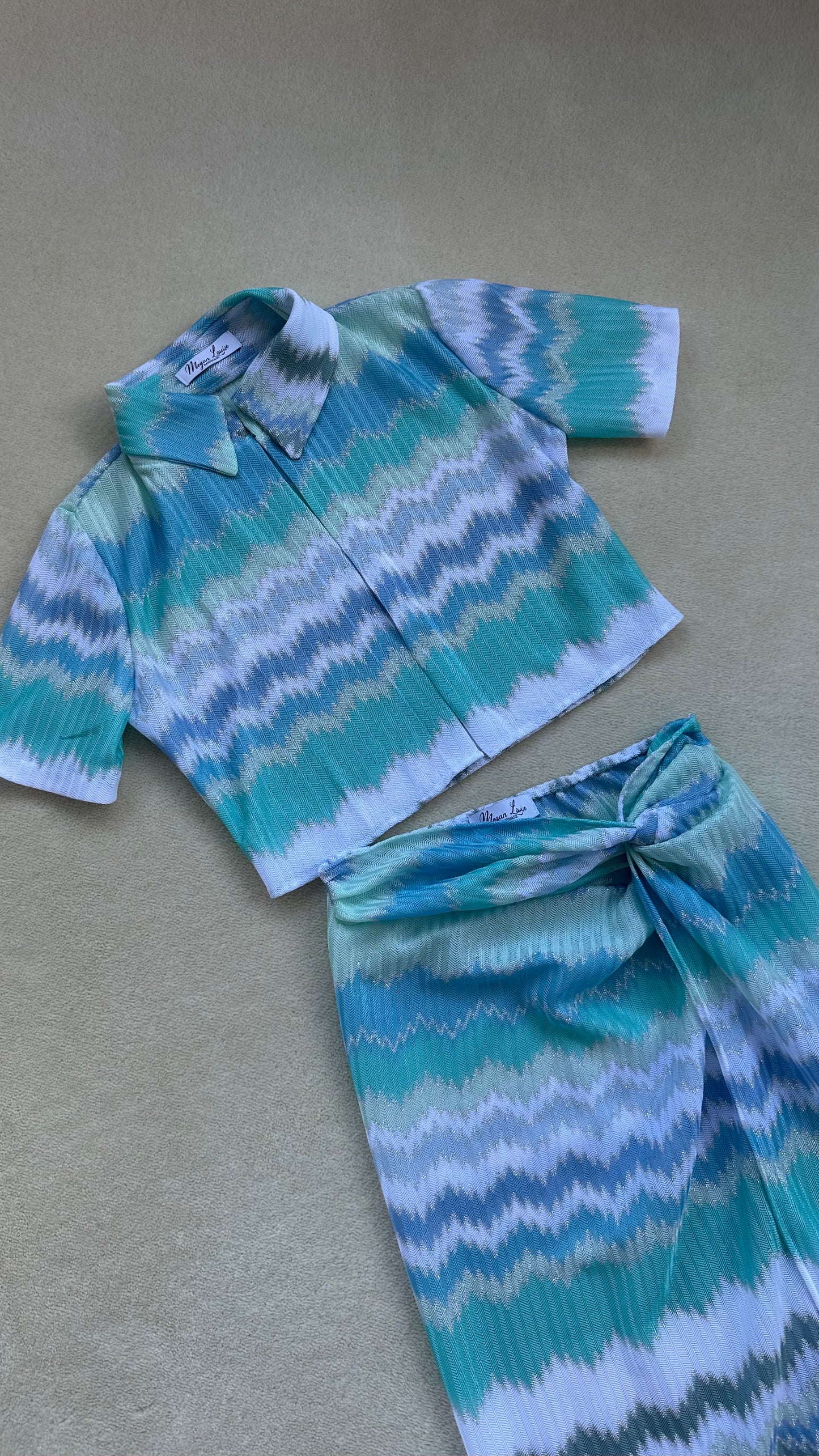 Gracie Skirt - Aqua Knit