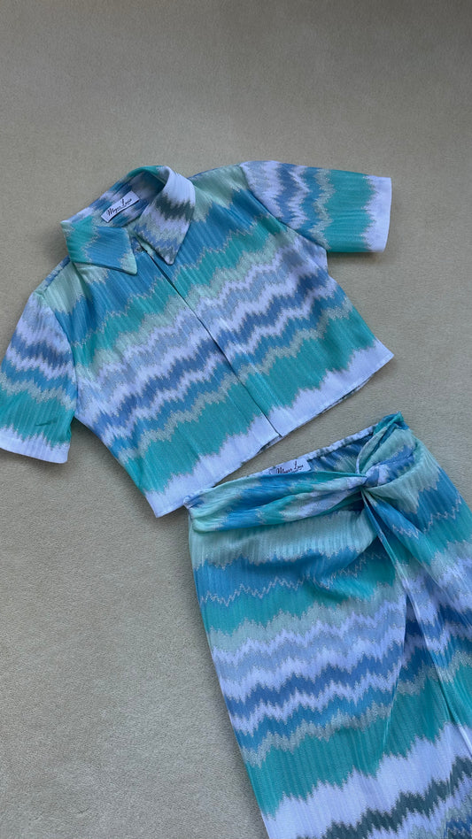 Gracie Skirt - Aqua Knit