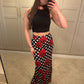 Polka Dot Rose Maxi Skirt