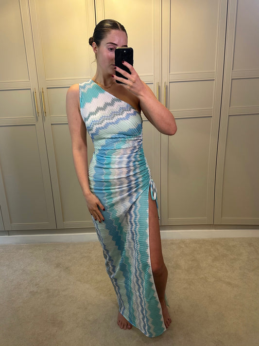 Gaia Maxi Dress ~ Aqua Knit