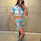 Gracie Skirt and Beach shirt ~ Aqua Knit