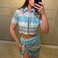 Gracie Skirt and Beach shirt ~ Aqua Knit