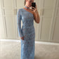 Evelina Maxi Dress ~ Sky Blue Lace