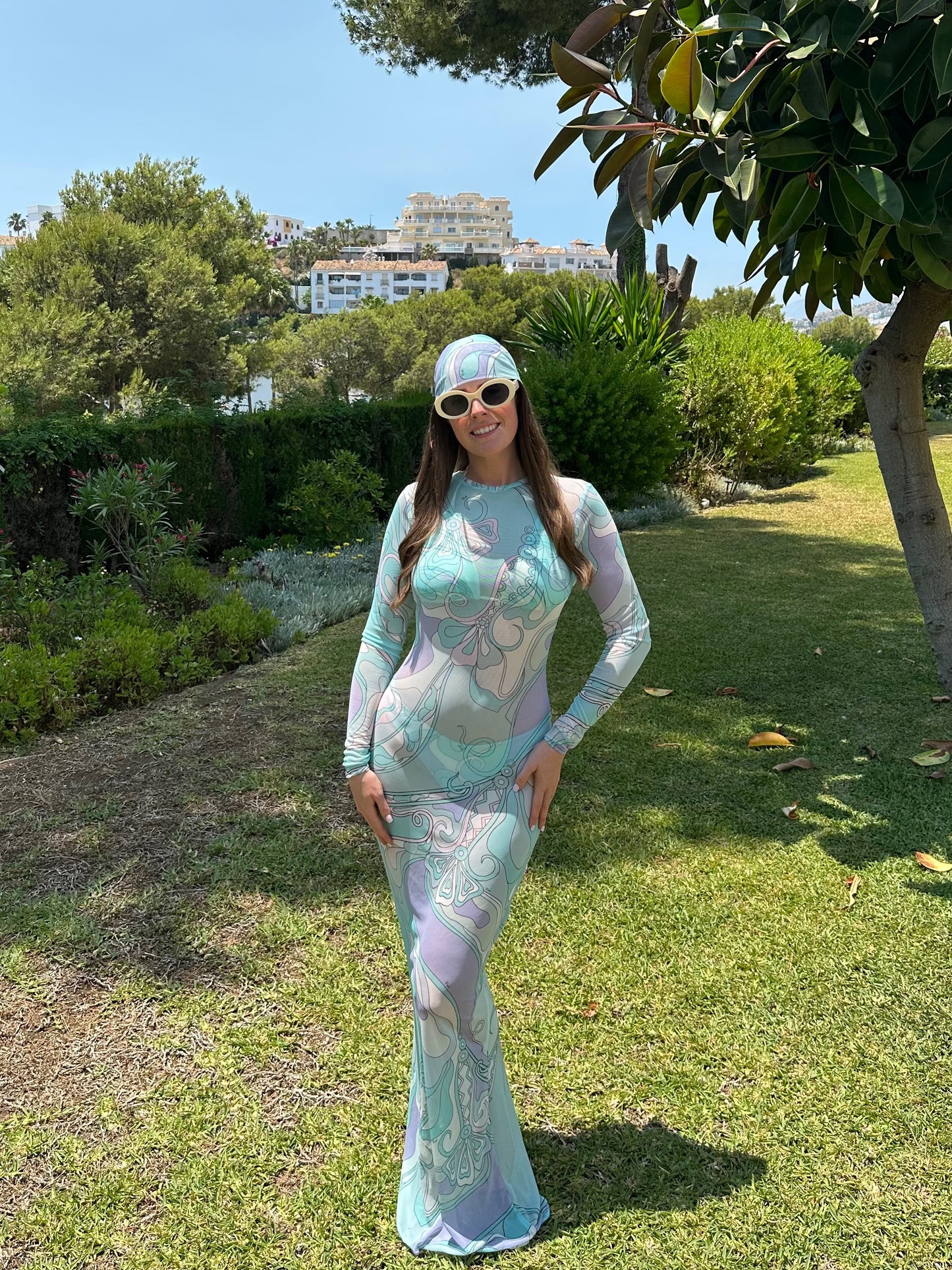 Sienna Maxi Dress ~ Pastel swirl