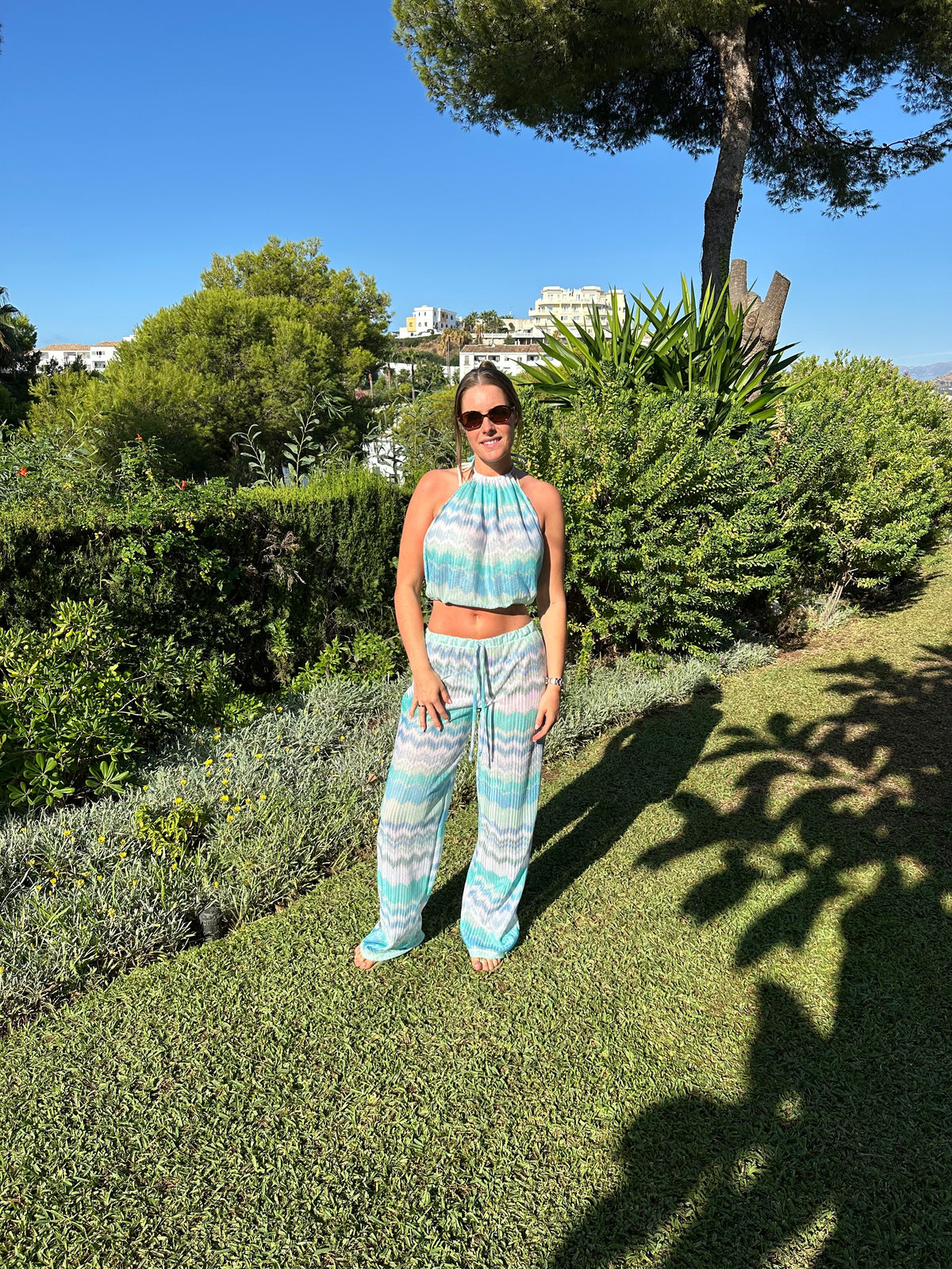 ZigZag Halter Top ~ Aqua