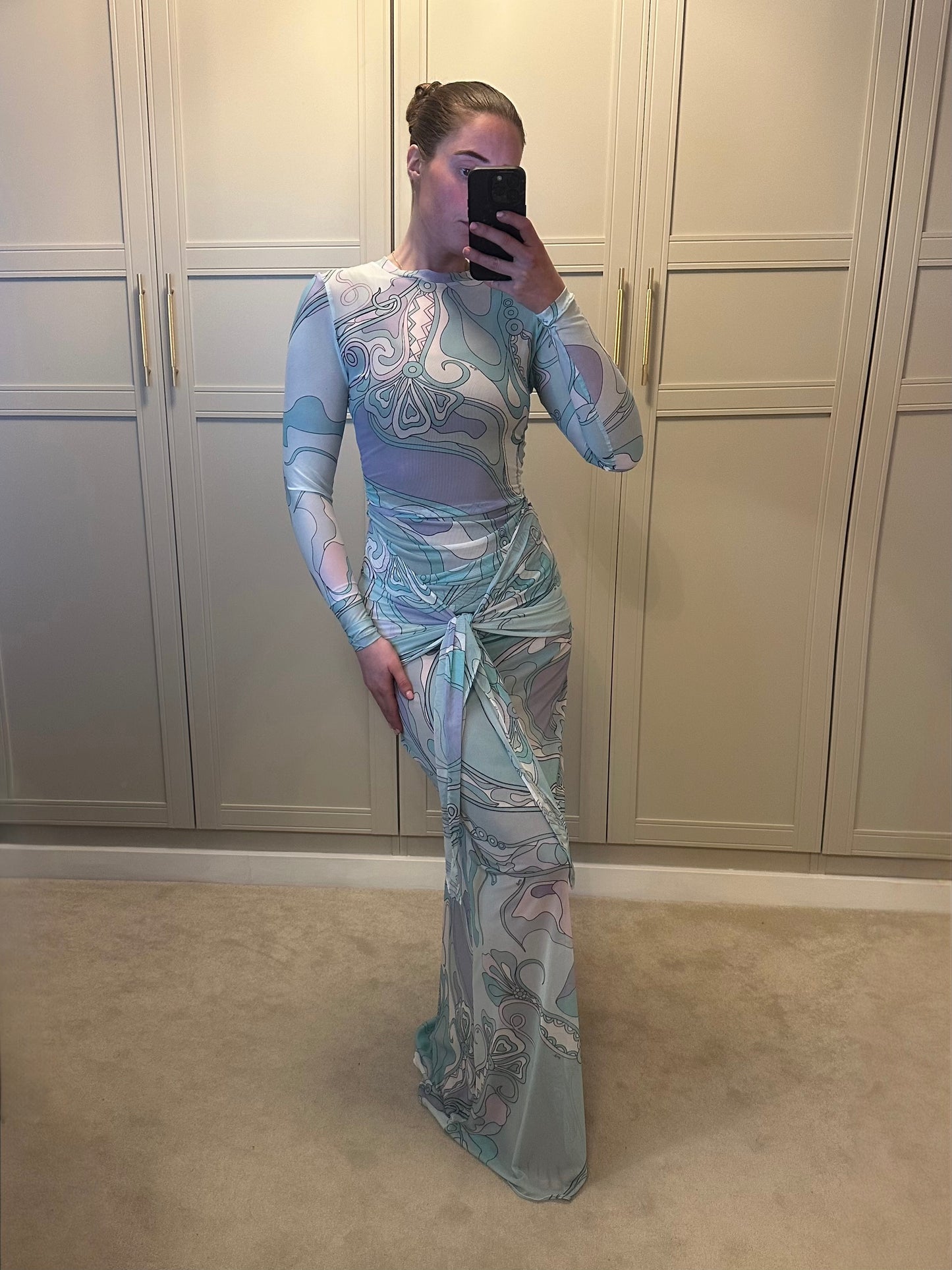 Sienna Maxi Dress ~ Pastel swirl