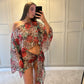Short Sarong ~ Leopard Rose