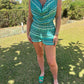 Missi Playsuit - Turquoise Knit