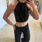 Casca Halter Top ~ Black