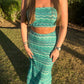 Aria Maxi Co Ord ~ Turquoise Knit