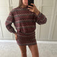Mabel Jumper ~ Burgundy ZigZag Knit