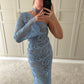 Evelina Maxi Dress ~ Sky Blue Lace