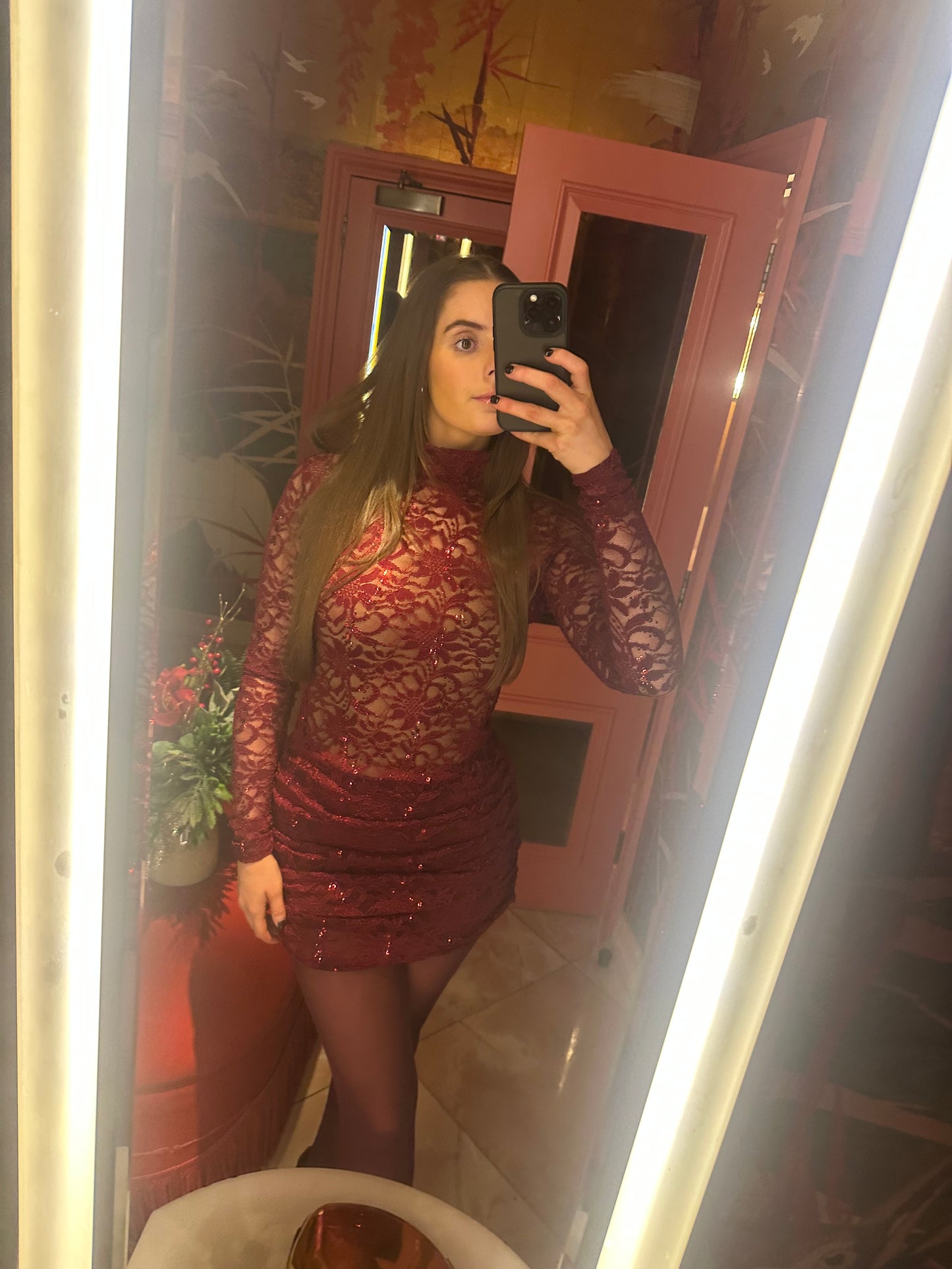 Sienna Dress ~ burgundy sequin lace