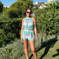 ZigZag Halter Top ~ Aqua