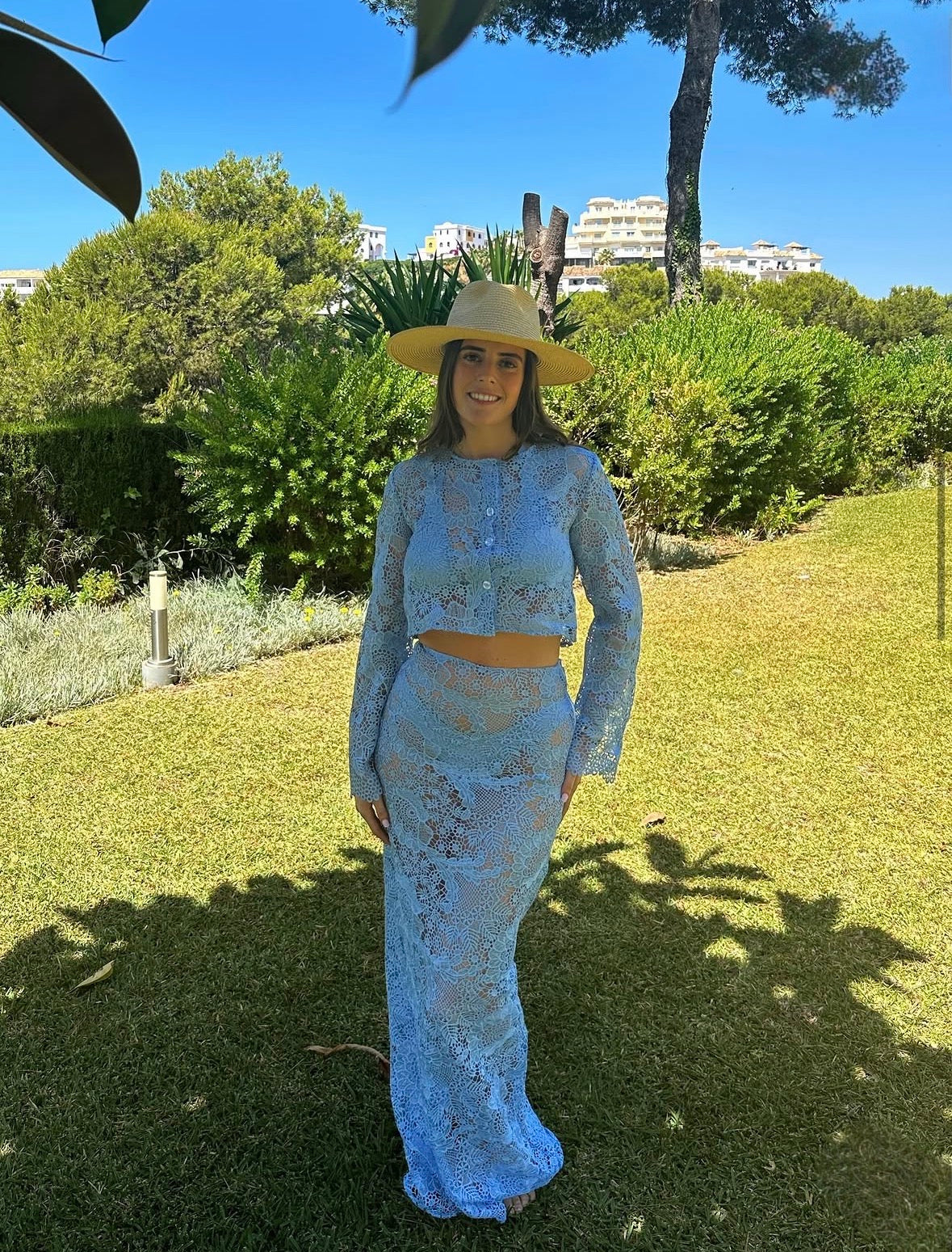 Azurea Maxi Skirt ~ sky blue