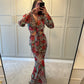 Tie Front Blouse ~ Leopard Rose