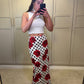 Polka Dot Rose Maxi Skirt ~ White