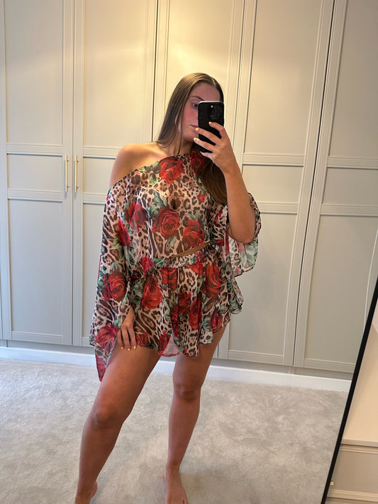Floaty Top ~ Leopard Rose