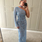 Evelina Maxi Dress ~ Sky Blue Lace