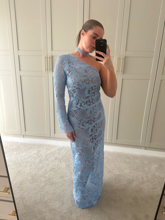 Evelina Maxi Dress ~ Sky Blue Lace