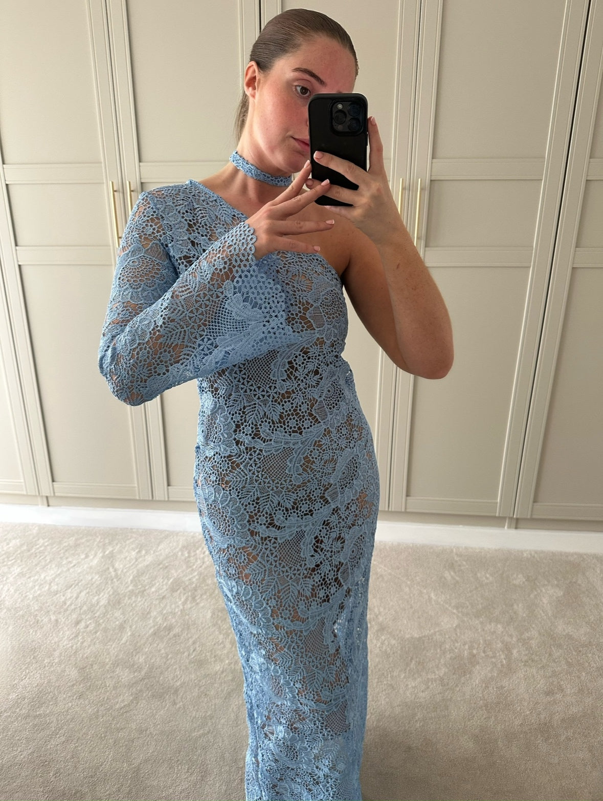 Evelina Maxi Dress ~ Sky Blue Lace