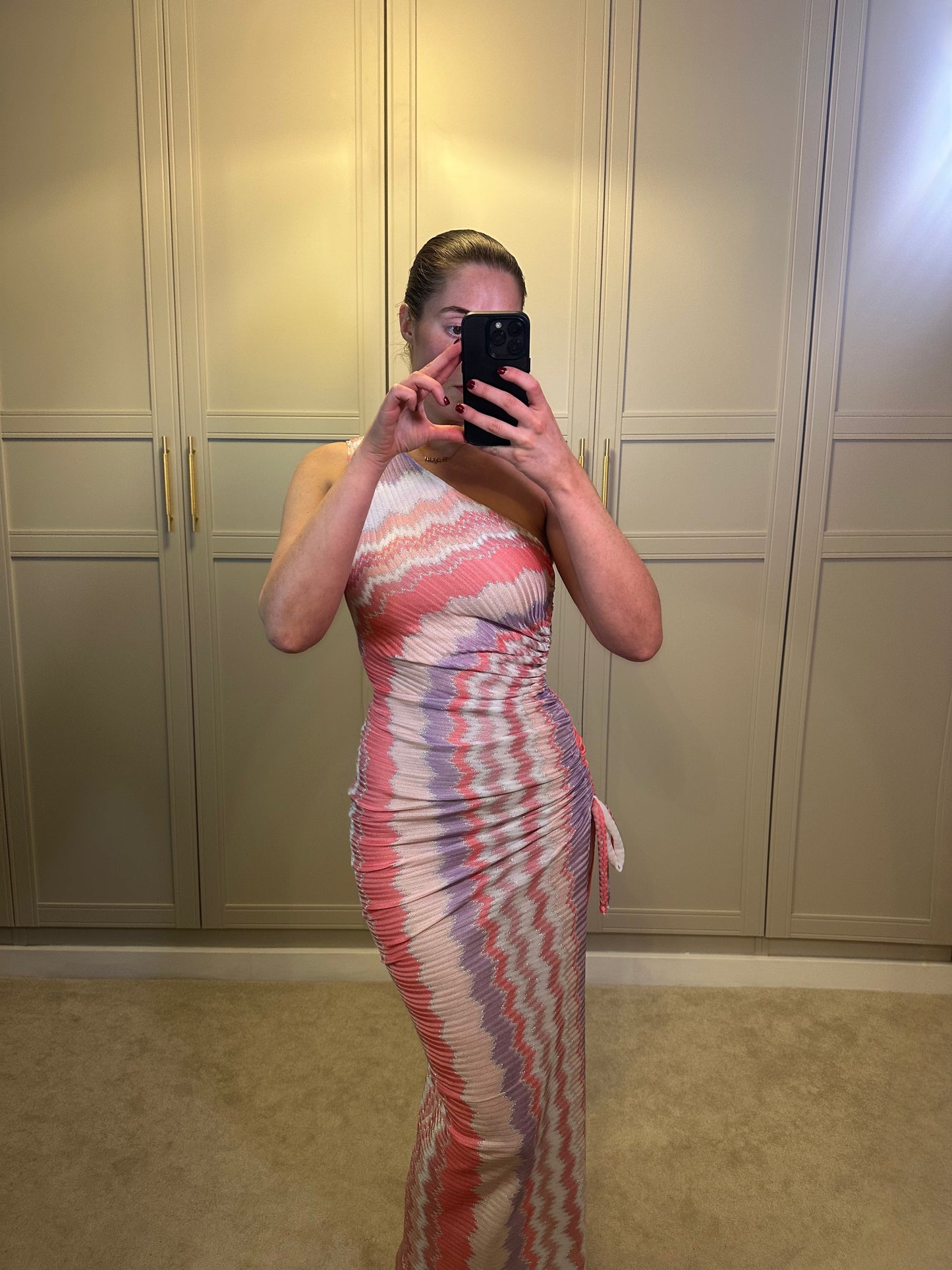 Gaia Maxi Dress ~ Pink and Lilac Knit