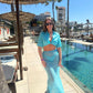 Sky Crochet Maxi Skirt