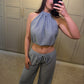 Casca Halter Top ~ Powder Blue