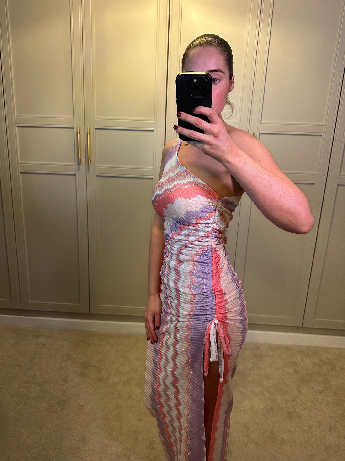 Gaia Maxi Dress ~ Pink and Lilac Knit