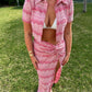 Gracie Skirt - Pink wave Knit