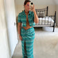 Gracie Skirt - Turquoise wave Knit