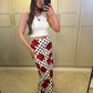 Polka Dot Rose Maxi Skirt ~ White