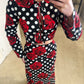 Tie Front Blouse ~ Polka Dot Rose